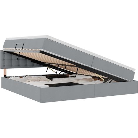 Maison Exclusive - Aufbewahrungsbett mit Matratze Hellgrau 200 x