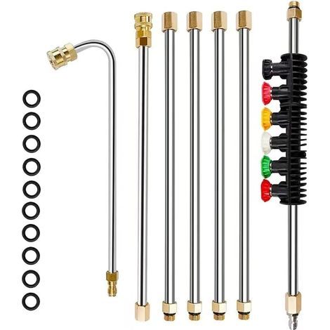 Rallonge pour Nettoyeur Haute Pression, Outil de Nettoyage de Toiture et de Gouttières, Barres d'extension with Tiges Incurvées (1/5)