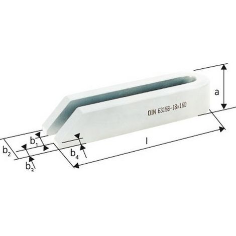 Flangiato Smussato Larghezza Forcella. Slot B1: 22 Mm Lungo. L 250 Mm, Vite Per M20 / M22, Un: 40 Mm, B2: 62 Mm B3: 20 Mm, B4: 10 Mm
