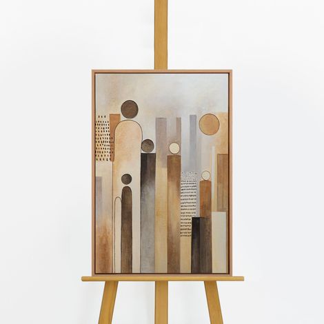 Gemälde Stadt der Figuren Rahmen Eichefarben 60x40 cm (1/5)