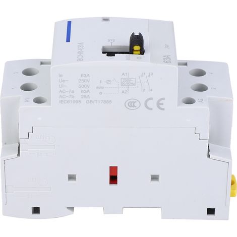 Contacteur secteur domestique BCH8-63M 2P 63A 24V, montage sur rail DIN, avec interrupteur de commande manuel 1NO1NC (1/5)