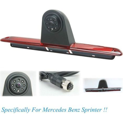 7-inch Brake Light Backup Camera for Mercedes-Benz Sprinter/VW Crafter Vans LED Parking Light (With Monitor), Black (1/4)