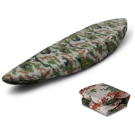 BUNTHAUS Housse de Protection Contre la Poussière pour Kayak, Imperméable, pour Stockage de canoë, en Polyester, pour Bateau de Pêche/Kayak/canoë/Planche à Pagaie (Camouflage à Grandes, Longueur : env (1/5)