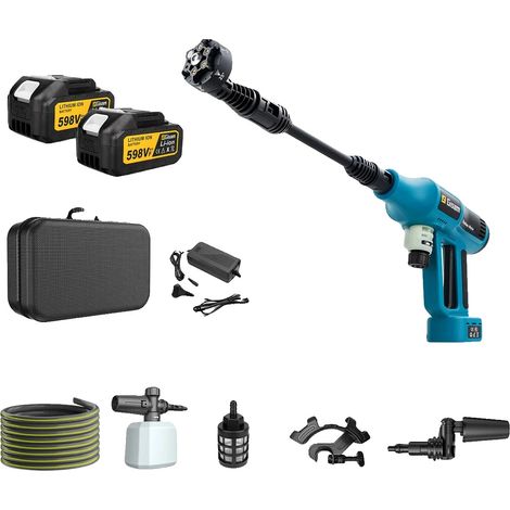 Pistolet de Nettoyage Haute Pression, Fonctionnement Sans Fil, Niveaux de Pression Ajustables, 2 Batterie (1/2)