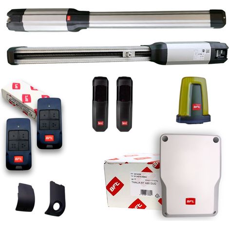 BFT – Kit de motorisation pour portails à battants 24V – Charge max 500kg – Longueur de vantail max 4m – Moteurs irréversibles 2000N (1/2)