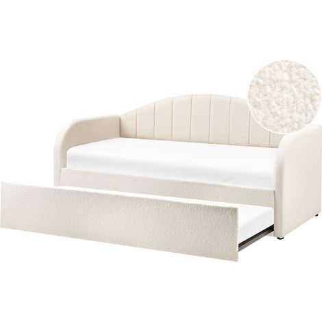 Trundle Bed Boucle EYBURIE 90 x 200 cm (EU Single) Light Beige