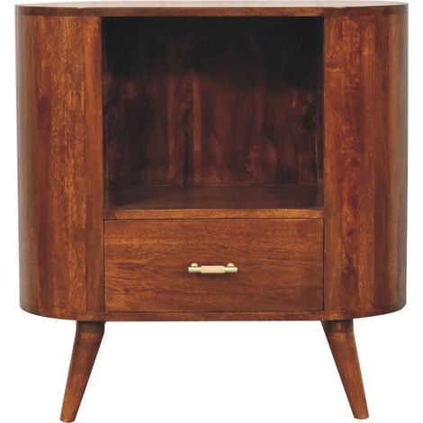 Meuble à niche ouverte T-bar Cortez en bois de châtaignier (1/5)