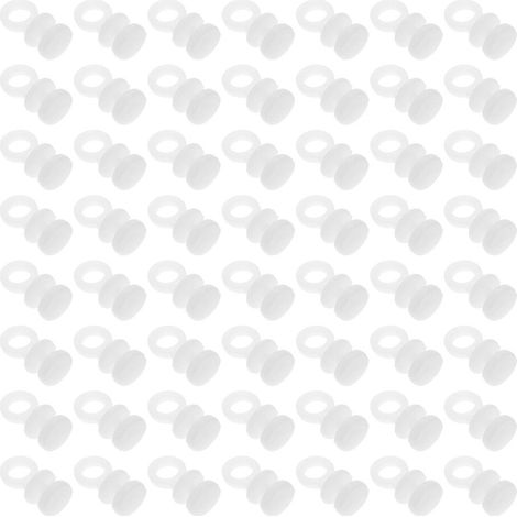 Roulettes Pour Rail De Rideau - Plastique Blanc - 1,6 x 0,8 x 0,8 cm - Silencieuses - Pour Rideaux Drapés Voilages Et Stores - 100 Pièces (1/5)