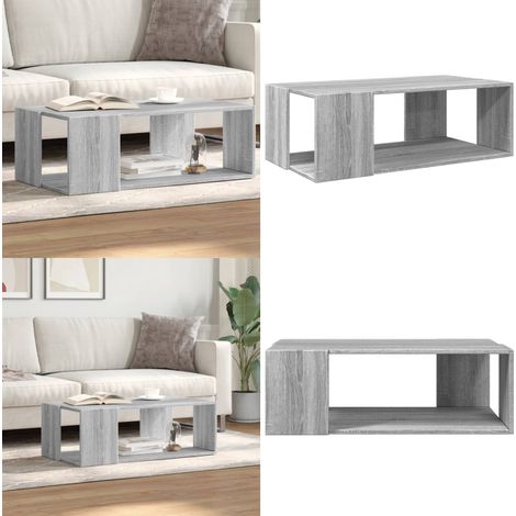 Couchtisch Grau Sonoma-Eiche 89,5x48x30 cm Holzwerkstoff - Couchtisch - Wohnraumgestaltung - Esszimmertisch - Beistelltisch - Grau - Home & Living (1/5)