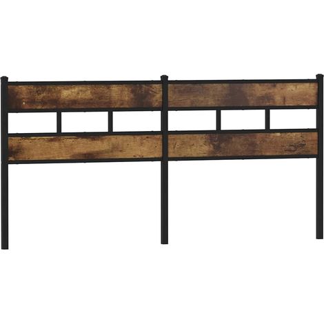 Testiera Testata del letto di Ricambio Rovere Fumo 193 cm in Ferro e Legno Multistrato (1/4)