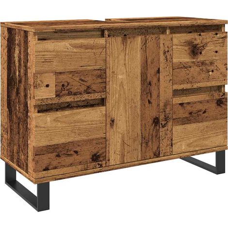 Maison Exclusive - Waschbeckenunterschrank Altholz-Optik 80x33x60