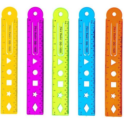 Ensemble de 4 règles flexibles, 15/20/30 cm, outil mesure droit (1/5)