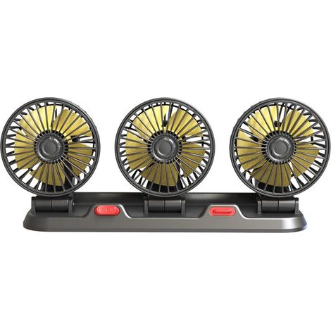 3-köpfiger Autoventilator, tragbarer Luftkühler, leiser Elektroventilator, 360°-Drehung mit 2 Windgeschwindigkeiten, Telefonnummernanzeige für Sprachanrufe (1/5)