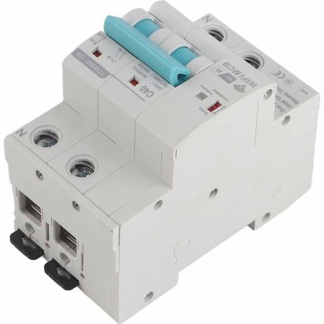 Disjoncteur WiFi intelligent 2P pour montage sur rail DIN, 230 V CA, pour usage domestique ou industriel TOWSM1-100 (1/5)