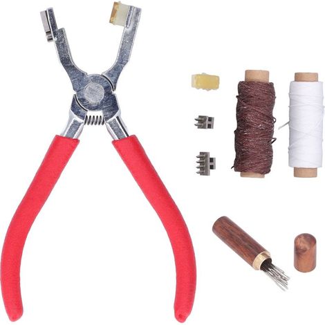 Lederbearbeitungsset: Zangen aus Edelstahl, Nadeln, starke Fäden, langlebige Werkzeuge für DIY-Lederbearbeitungsprojekte. (1/5)