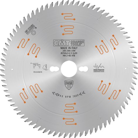 285.580.10M LAMA CIRCOLARE CHROME HW 250x3.0/2.5x30 Z80 ATB (CORNICI) (1/5)
