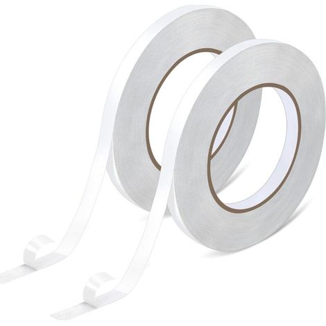 Ruban Adhésif Double Face Extra Fort, Double Face Fixer Sans Percer Nano Tape Fin pour Scrapbooking Moquettes Adhesif Mural Décorations Photo Enveloppes Bricolage (10mm x 50m x 2 Rouleau) (1/5)