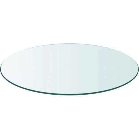 Plateau rond diamètre 120 cm en verre trempé transparent (1/4)