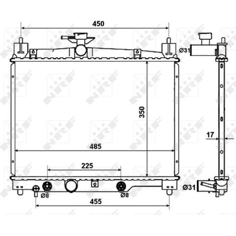Radiateur, refroidissement du moteur NRF 53599 TOYOTA 164000J020 1640023090