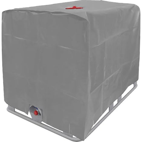 IBC-Container-Abdeckung Sonnenschutz Wasserdichte Schutzabdeckung 1000L Garten Regenwassertank (silber, ohne Reißverschluss und Deckel) (1/5)