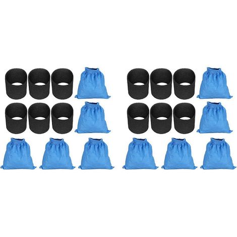 10 sacs filtrants et 12 filtres en mousse pour nettoyeurs haute pression Karcher MV1, WD1, WD2, WD3 et SE4001. (1/5)