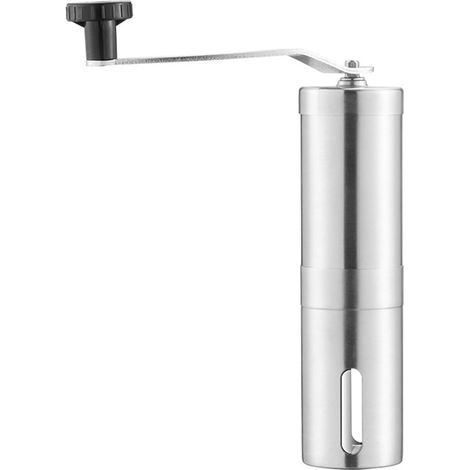 Cafetera de manivela, molinillo de café manual de acero inoxidable con mecanismo de molienda de cerámica, ajustable, desmontable y lavable, ideal para el hogar, la oficina y para acampar. (1/5)