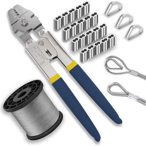 Outils de sertissage pour câbles métalliques, câbles en acier inoxydable, kit d'outils de sertissage pour câbles métalliques (1/5)