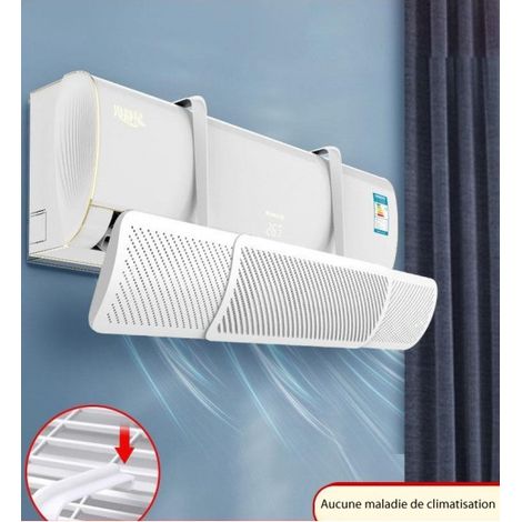 Pare-brise de climatisation - Universel - Anti-soufflage - Mural - 58x38x16 cm - Blanc (1/5)