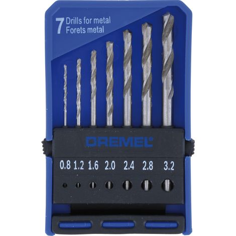 Dremel 628 Kit de forets de précision – Kit d'accessoires multi-outils avec 7 forets à bois pour percer dans le bois tendre et dur, le métal tendre, etc. (1/4)