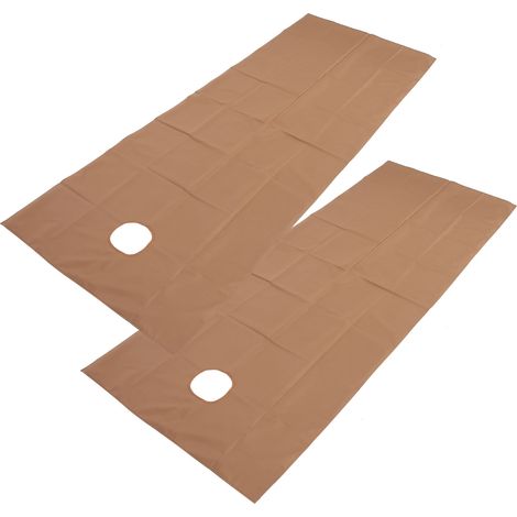 Lot de 2 draps de table de massage SPA respirants, résistants à l'huile et imperméables, marron foncé (1/5)