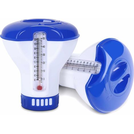 Diffuseur Flottant Piscine, Diffuseur Chlore Piscine avec Thermometre, Diffuseur De Chlore Automatique pour Tous Les & Piscines, Spas, Hot Tubs, Aquariums & Les Étangs du Poisson(1pcs) (1/5)