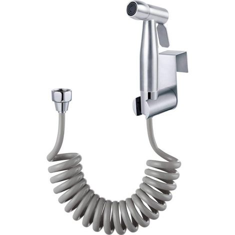 Tragbarer Bidet-Sprühkopf mit 150 cm langem, teleskopierbarem ABS-Schlauch zur Reinigung von Windeln, zum Baden von Haustieren, zur Benutzung von Hocktoiletten und zur Bodenreinigung.