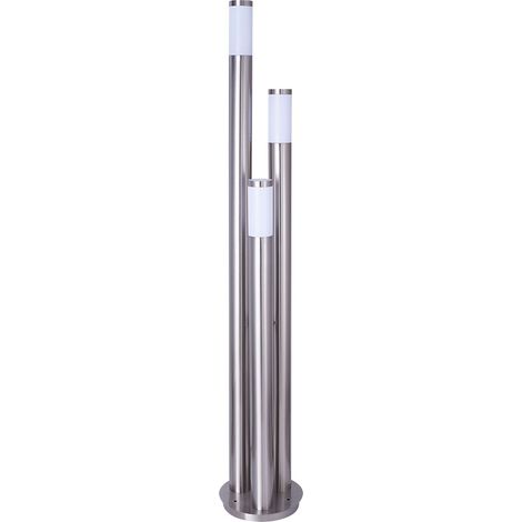 Globo – Lampe extérieure IP44 3xE27 3x23W – Acier inoxydable – 1,7m – Éclairage de jardin – 31593