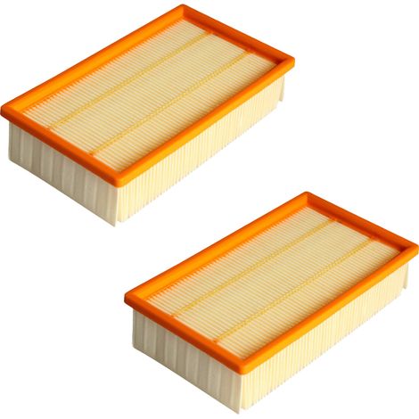 Filtre Plat Plissé - Compatible Avec Aspirateurs Kärcher NT 25/1 Ap NT 35/1 Ap NT 35/1 NT 45/1 NT 55/1 NT 361 NT 561 NT 611 Tact Te M Eco - Lot De 2 (1/5)