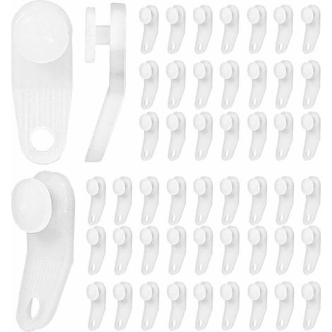 Confezione da 100 pattini di ricambio in plastica bianca per aste per tende da doccia, porte e finestre