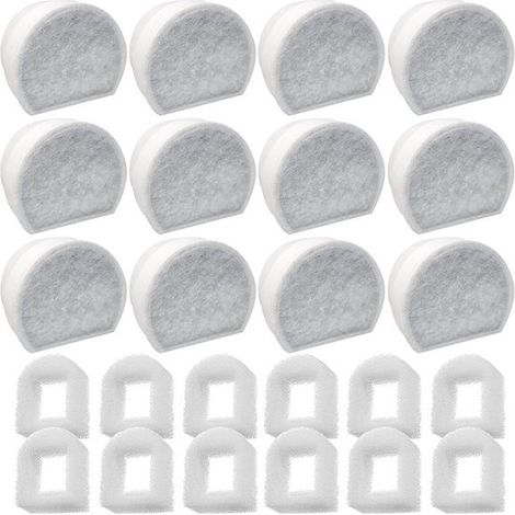 Filtro para bebedero de gatos, compatible con PetSafe Drinkwell: 12 filtros de carbón activado de repuesto y 12 filtros de esponja de repuesto (1/5)