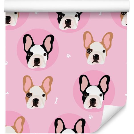 Papel pintado de perros y huellas para salón y dormitorio, 50x1000 cm (1/5)