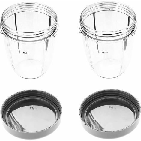 Lot de 2 tasses 18oz avec couvercle de rechange pour mixeur Nutribullet 600 W/900W (1/3)