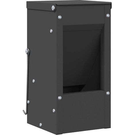 Rabbit Feeder Black 12.5 x 12.5 x 25 cm Cold-Rolled Steel vidaXL