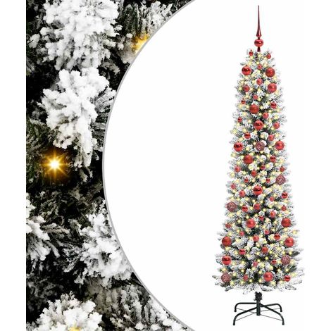 Sapin de Noël  Arbre de Noël artificiel Blanc 180 cm PVC, métal et plastique (1/5)