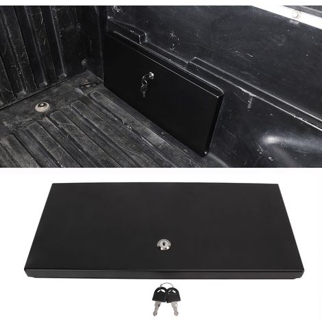 Abschließbare Abdeckung für das seitliche Staufach im Heckkofferraum mit zwei Schlüsseln, Aluminiumlegierung, passend für Toyota Tacoma 2005-2021 (OC08687). (1/5)