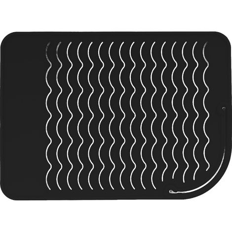 Tapis de protection thermique en silicone antidérapant, carré noir, isolant chaleur pour plan de travail cuisine (1/5)