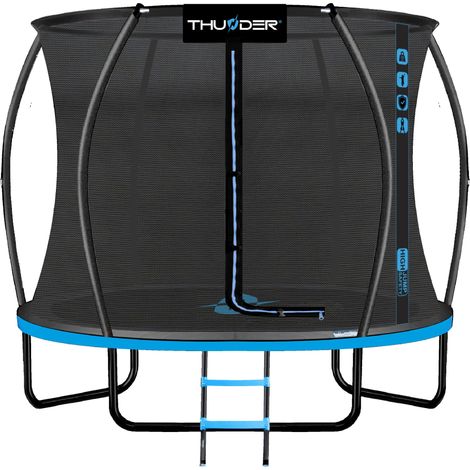 THUNDER INSIDE-ULTRA 8FT BLUE Gartentrampolin 244 cm Blau mit innenliegendem Sicherheitsnetz und Leiter (1/5)