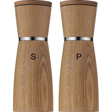 Ensemble de 2 moulins à Poivre/sel Bois/Verre (1/4)