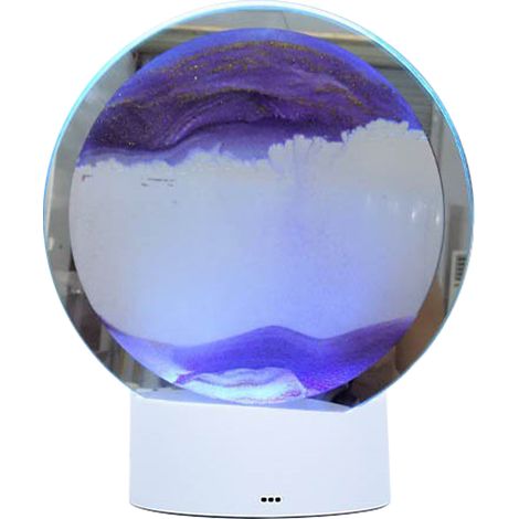 Lampe de table à peinture de sable - Art décoratif avec lumière LED dimmable, 7 modes, matériaux premium, rotation 360°, dimensions 20x16x10cm, 500g, voltage ≤36V, inclue USB, couleur disponible: bleu