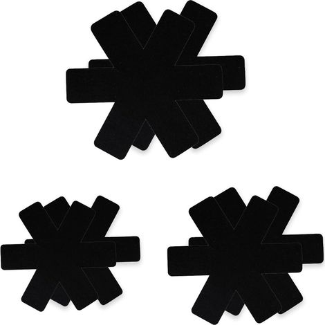 DigitalLAB-6 protège-casseroles empilables, 3 protège-casseroles pour poêles plus grandes et plus épaisses, maniques en feutre ajustables et réutilisables (1/5)