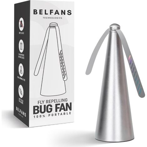 Lot de 2 Ventilateurs Anti-Moustiques - Pales Anti-Insectes - Alimentation USB - Intérieur et Extérieur - Argenté (1/5)