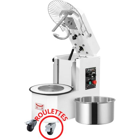 Pétrin à pâte 20 Litres sur roulettes 2 vitesses avec tête relevable et cuve extractible PREMIUM - GOLDINOX (1/4)