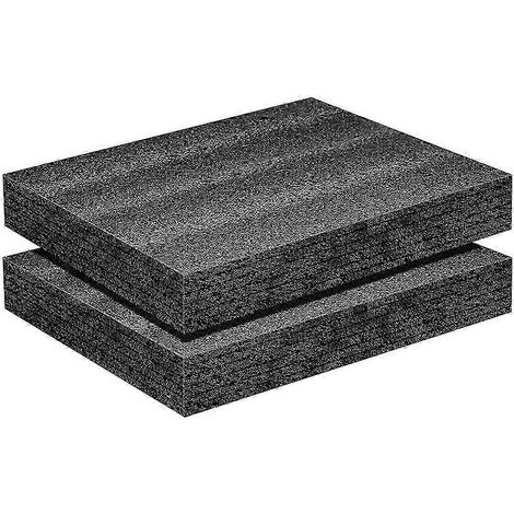 Lot de 2 feuilles de mousse de polyuréthane - Inserts en mousse 40,6 x 30,5 x 5 cm pour étuis - Coussinets de mousse d'emballage pour boîtes à outils (1/5)