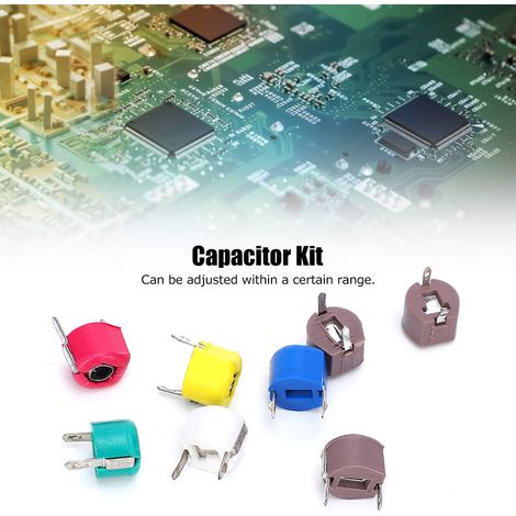 80 pièces condensateur ajustable 6mm, kit électronique avec valeurs 5/10/20/30/40/60/70/120pF pour circuits (1/5)